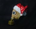 Photo poster with an old army gas mask Royalty Free Stock Photo