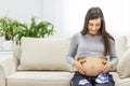 Photo of pregnant woman hugging her stomach Royalty Free Stock Photo