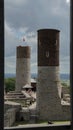 Two towers of the ruined castle in Checiny, Poland
