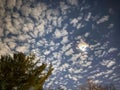 Pretty Clouds, Sky and Full Moon at Night Royalty Free Stock Photo