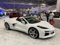 White Corvette E-ray at the Auto Show