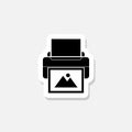 Photo printer black sticker icon