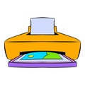 Photo printer icon cartoon