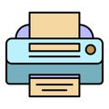 Photo printer icon color outline vector Royalty Free Stock Photo