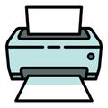 Photo printer icon, outline style