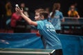 Professional table tennis player young boy. Junior. Championship tournament.