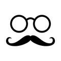 Photo props. Man face with glasses and mustache. Gentleman. Detective. Vector