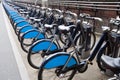 Public Rental Bicycles in a line, London, UK