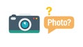 Photo Query Icon: Camera with Question Mark and Speech Bubble, vector design Generative AI Royalty Free Stock Photo