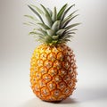 Photo-realistic 3d Pineapple Model On Grey Background Royalty Free Stock Photo