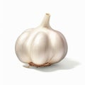 Photo Realistic Garlic Clove Illustration On White Background