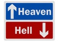 Photo realistic ' heaven / hell' sign Royalty Free Stock Photo