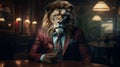Surreal Mafia Lion Portrait In Unreal Engine 5 With Photorealistic Techniques