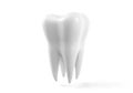 Photo-realistic illustration of a white tooth - isolated icon. Tooth isolated on white background. 3D render. Dental, medicine, he