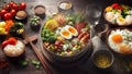 Asian Fusion Feast - AI generated Illustration, realistic