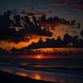 Sunrise over the Ocean: A Photo Realistic Image Royalty Free Stock Photo