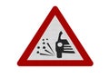 Photo realistic 'loose chippings' warning sign