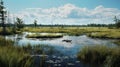 Photo-realistic Marsh Scene: Vray, Tyko Sallinen, 32k Uhd Royalty Free Stock Photo