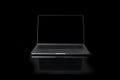 Photo of realistic modern laptop back view Royalty Free Stock Photo