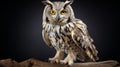 Photo-realistic Owl On Branch: A Stunning Display Of Taxidermy Art