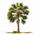 Photo-realistic Poplar Palm Tree On White Background