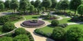 Photo realistic top view park environment