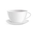 Photo realistic white cup isolated on white background. Vector template for mock up Royalty Free Stock Photo