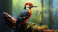 Photo Realistic Woodpecker: Showcasing The Beauty Of Forest Fables