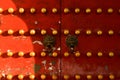 red door in traditional Chinese royal style, taken at the famous Ming Xiaoling Mausoleum in Nanjing, Jiangsu Province, Royalty Free Stock Photo