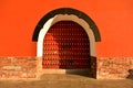 red door in traditional Chinese royal style, taken at the famous Ming Xiaoling Mausoleum in Nanjing, Jiangsu Province, Royalty Free Stock Photo