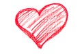 A photo of a red heart drawn in pencil. Royalty Free Stock Photo