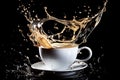 Photo of a refreshing cup of coffee with a splash of water for added flavor Royalty Free Stock Photo