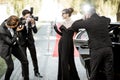 Photo reporters photographing actress ariving on the awards ceremony Royalty Free Stock Photo