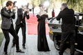 Photo reporters photographing actress ariving on the awards ceremony Royalty Free Stock Photo