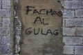 Walking in Carmona. Graffiti against fascism