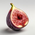 Intense Color Saturated Fig Slices On Grey Background