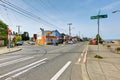 Photo of a road with a road sign at Alki beach park Royalty Free Stock Photo