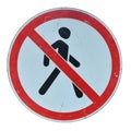 Photo Road sign The not walk Royalty Free Stock Photo