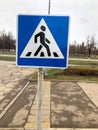 Photo Road Sign Pedestrian Transition