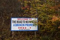 Photo of \'The Road to Nowhere\' sign near Bryson City, North Carolina Royalty Free Stock Photo