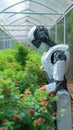 Photo Robotic cultivation Precision in planting and gardening, courtesy of advanced technology