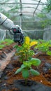 Photo Robotic cultivation Precision in planting and gardening, courtesy of advanced technology