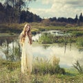 Photo of romantic woman in fairy forest