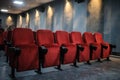 Photo of rows of red seats in the cinema/theatre/concert Royalty Free Stock Photo