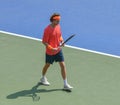 Andrey Rublev practising ahead of match later that day