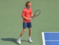 Andrey Rublev practising ahead of match later that day