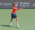 Andrey Rublev practising ahead of match later that day