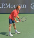 Andrey Rublev practising ahead of match later that day