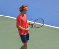 Andrey Rublev practising ahead of match later that day