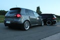 Photo`s of a Volkswagen Golf 5 and Volkswagen Golf 6 GTI Royalty Free Stock Photo